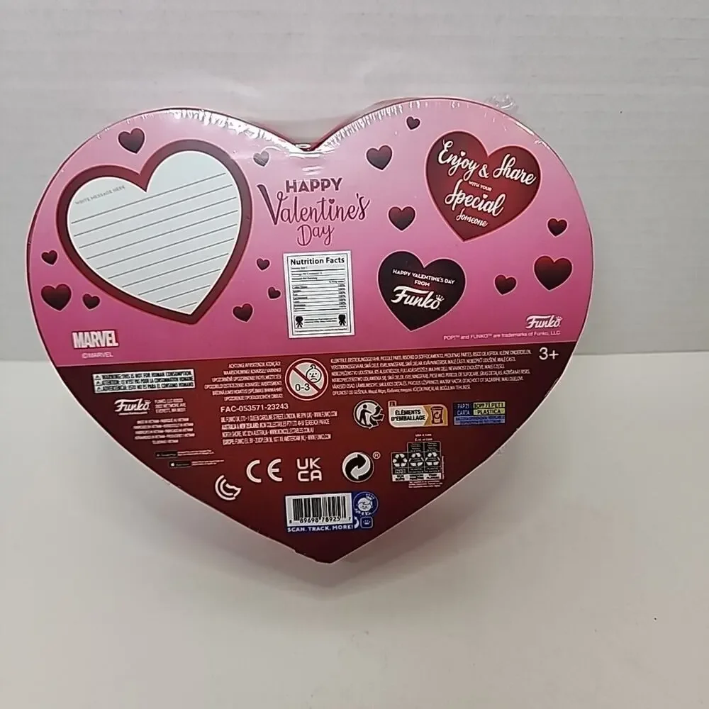 Funko- Marvel Pocket Pop 4 Pack: St. Valentine's Day Pink Figures In Heart Box